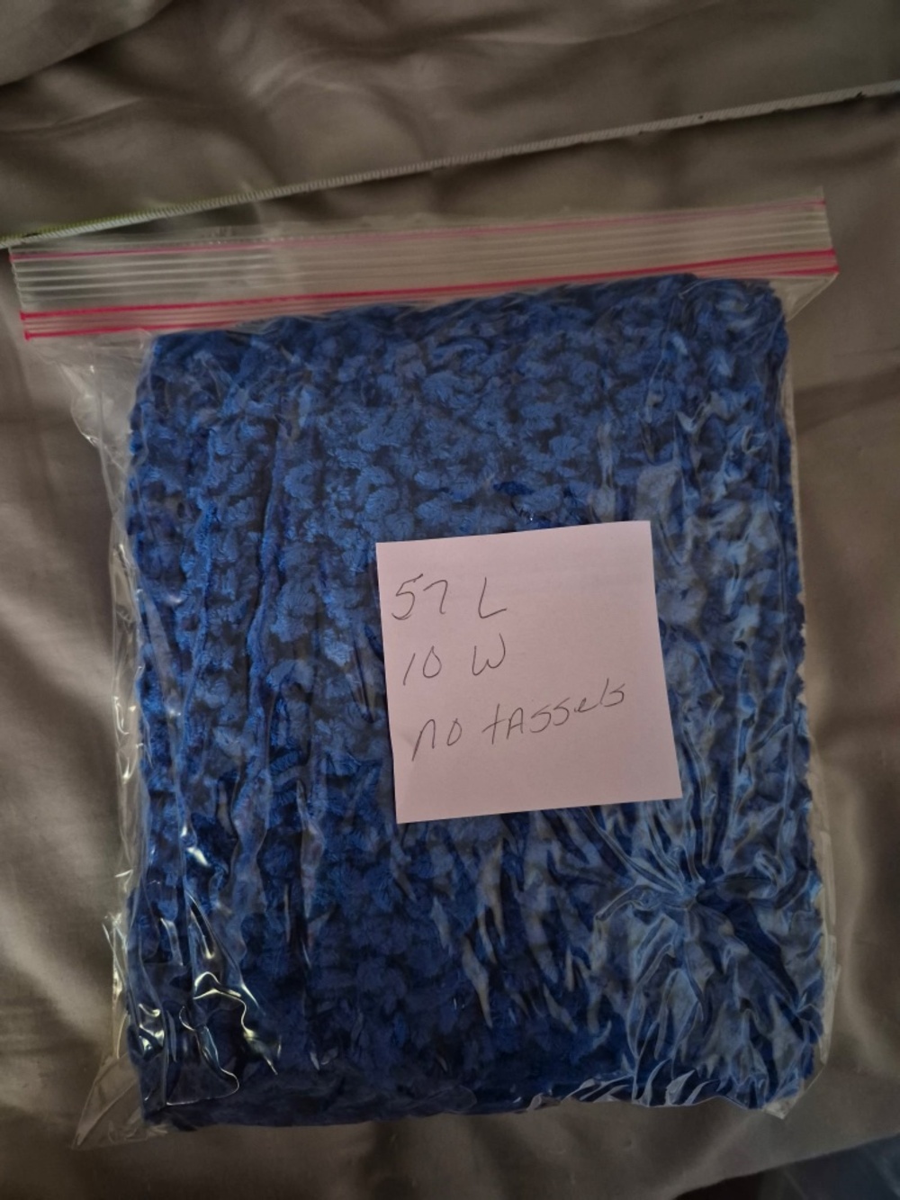 Handmade Crochet Blue Scarf - Picture 2 of 2